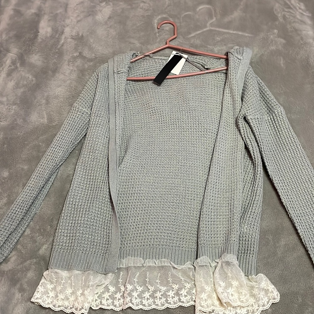 gray cardigan hoodie